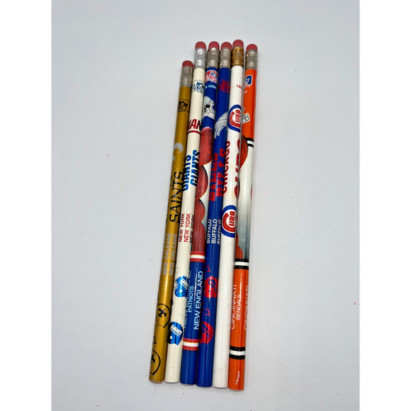 Lot of 6 Vintage NFL & Baseball Football Teams Pencils Unsharpened RARE - Picture 3 of 6